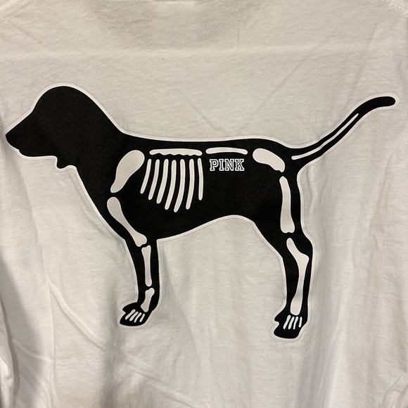 Victoria’s Secret PINK Not Your Boo Long Sleeve Top - Glow In Dark Skeleton - Picture 5 of 11